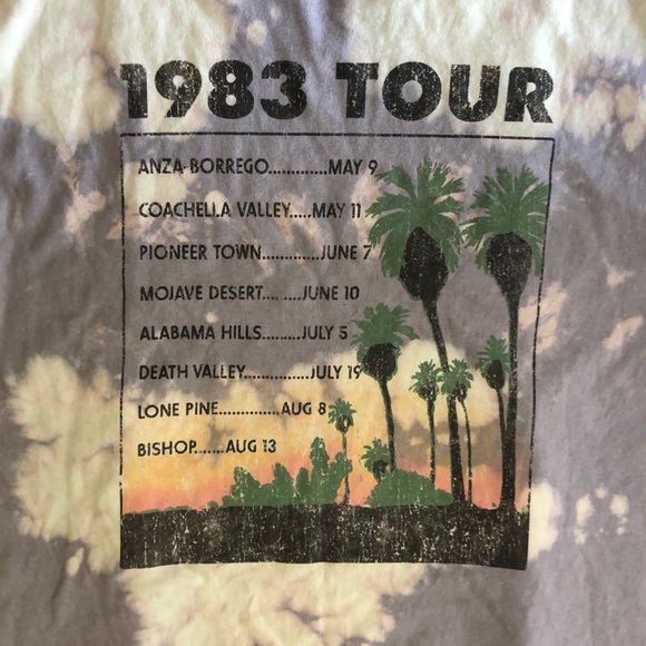 Desert Rock Tour NWOT Distressed Bleached Tee - Picture 6 of 6